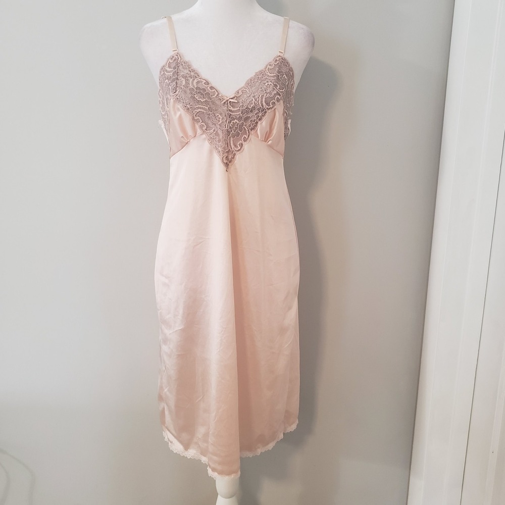 Vintage Ashley Taylor Babydoll Slip Dress Nightgown SIZE 34 Fairy Romantic Pink